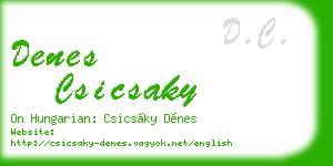 denes csicsaky business card