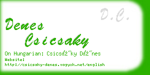 denes csicsaky business card
